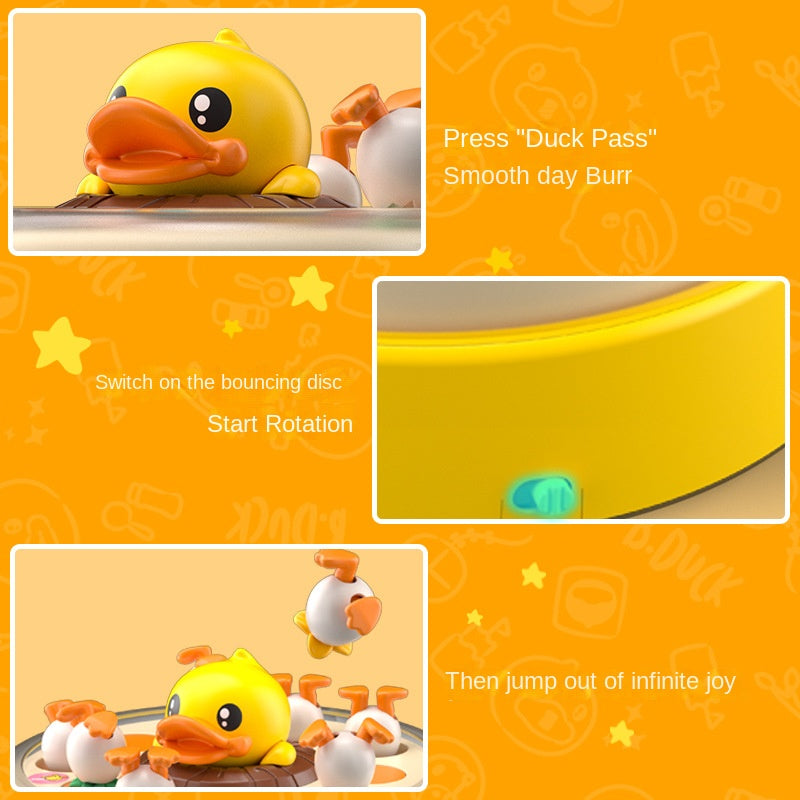 Brinquedo Educativo B. Duck – Patinho Amarelo para Treinamento de Foco e Interação Pais e Bebês, Quebra-Cabeça de Pesca com Disco Saltitante