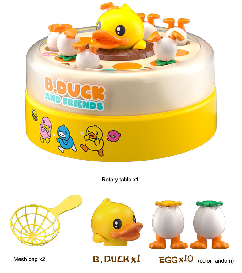 Brinquedo Educativo B. Duck – Patinho Amarelo para Treinamento de Foco e Interação Pais e Bebês, Quebra-Cabeça de Pesca com Disco Saltitante