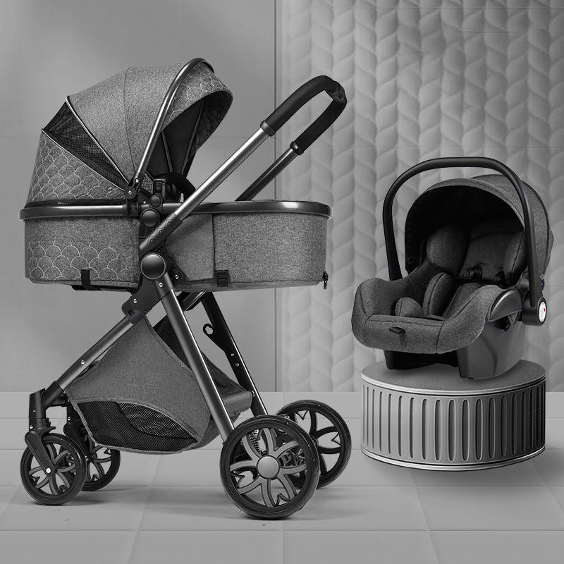 Carrinho de Bebê Dobrável com Assento Reclinável – Leve, com Suspensão Dupla e Multiuso para Recém-Nascidos