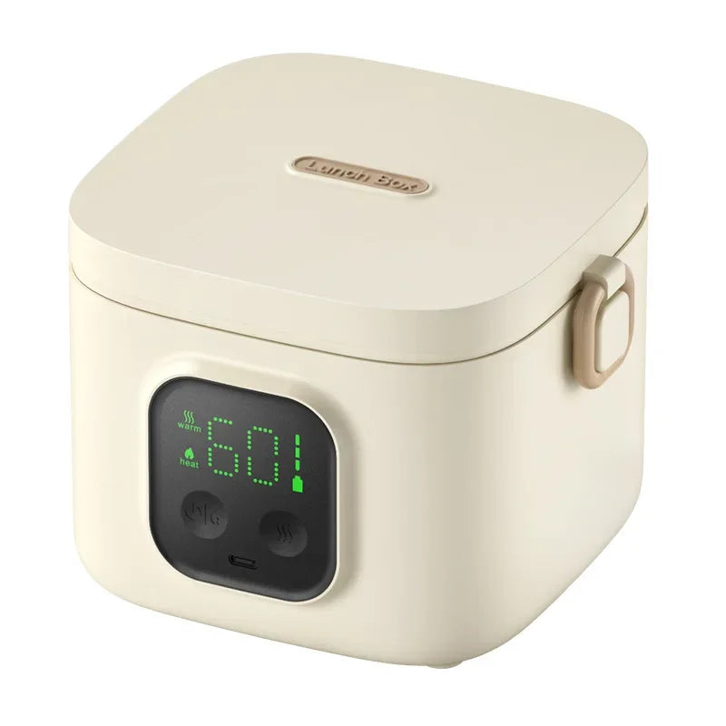 Marmita Elétrica Portátil Sem Água – Caixa Térmica Recarregável com Display LCD