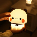 Luminária Noturna de LED Panda Fofo – Abajur de Toque com Textura Macia