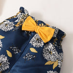 Conjunto de 3 Peças para Bebê Menina – Body de Manga Curta com Babados, Shorts Floral e Tiara, Fantasia Fofa para Verão de 0 a 18 Meses