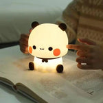 Luminária Noturna de LED Panda Fofo – Abajur de Toque com Textura Macia