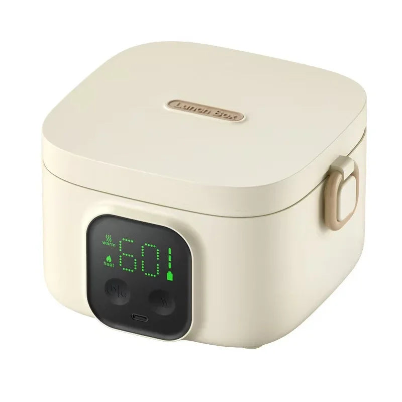 Marmita Elétrica Portátil Sem Água – Caixa Térmica Recarregável com Display LCD