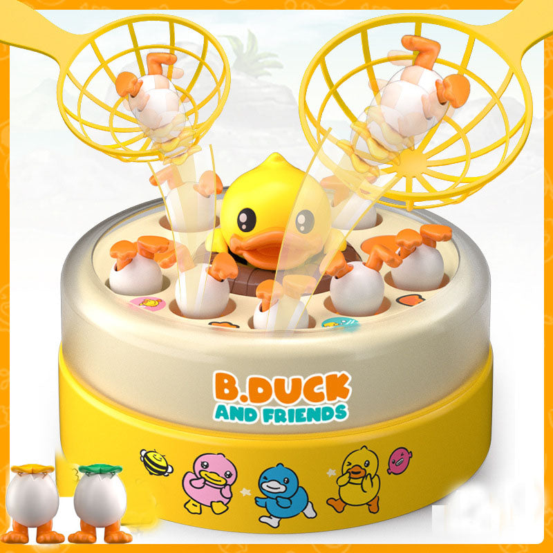 Brinquedo Educativo B. Duck – Patinho Amarelo para Treinamento de Foco e Interação Pais e Bebês, Quebra-Cabeça de Pesca com Disco Saltitante