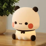 Luminária Noturna de LED Panda Fofo – Abajur de Toque com Textura Macia